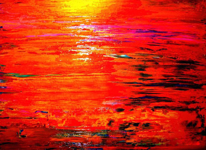 Crimson and Gold Sunset painting - 2011 Crimson and Gold Sunset art painting